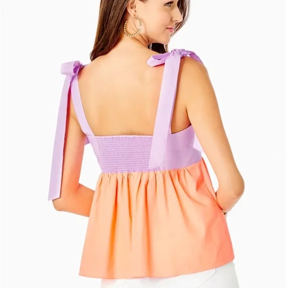 Lilly Pulitzer | Anlee Cotton Top, Purple Iris Bellini (12) - Picture 3 of 9